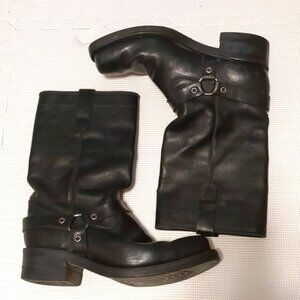Men's Dayton Rebel Leather Motorcycle Boots Black - 9E